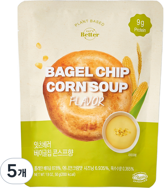 잇츠베러 베이글칩 콘스프향, 50g, 5개