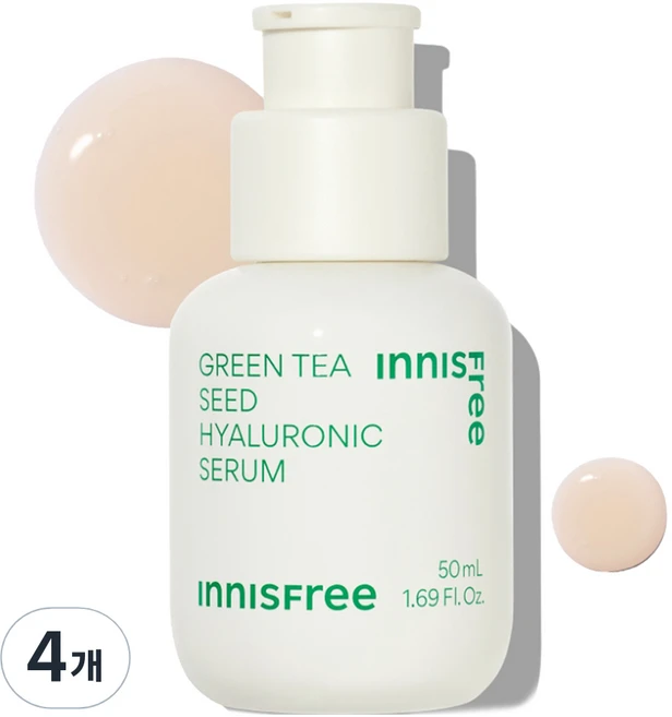 이니스프리 그린티 씨드 히알루론산 세럼, 50ml, 4개 - 쿠팡