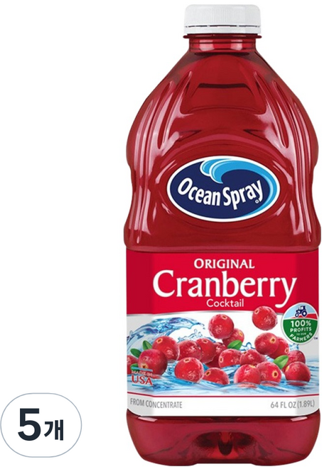 오션스프레이 크랜베리 클래식, 1.89L, 5개
