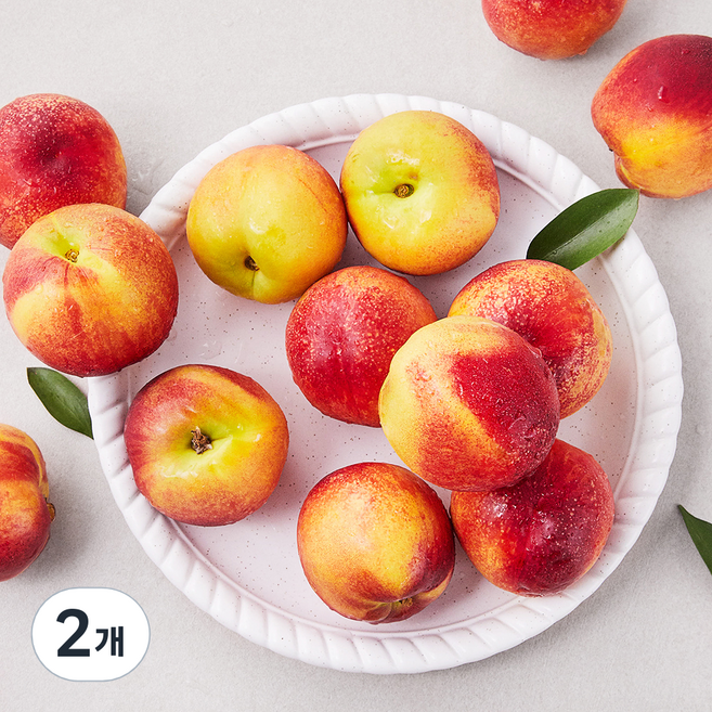 산지직송 아주마 저탄소인증 천도복숭아, 2kg, 2개