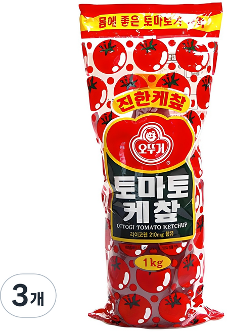 오뚜기 토마토 케챂, 1kg, 3개