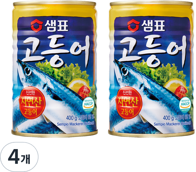 샘표 원터치 고등어 통조림, 400g, 4개