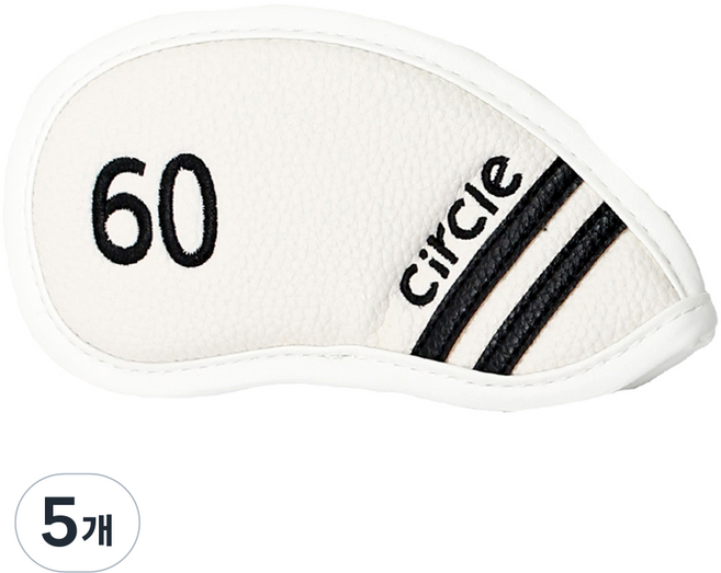 써클디자인골프 아이언 웨지 헤드 커버, 화이트, 5개