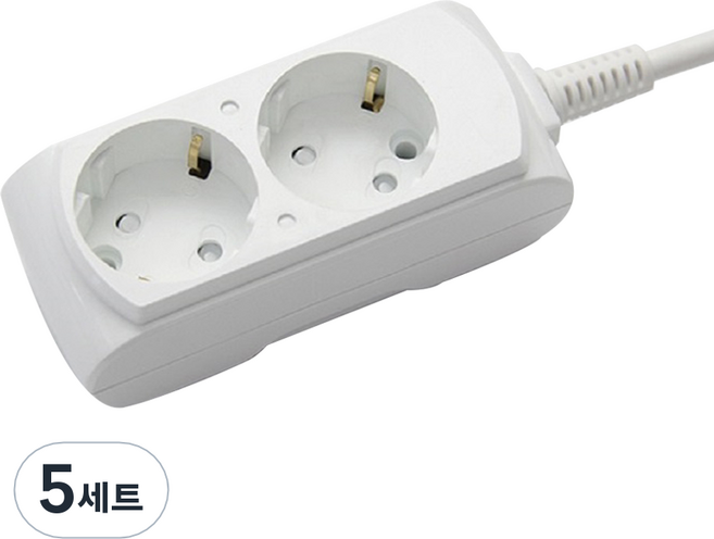 거성산업 접지형 2구 멀티탭 16A + 안전커버 2p, 단일색상(멀티탭), 랜덤발송(안전커버), 5세트, 4.5m
