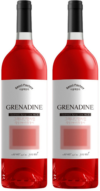 서울팩토리 그레나딘향시럽, 700ml, 2개