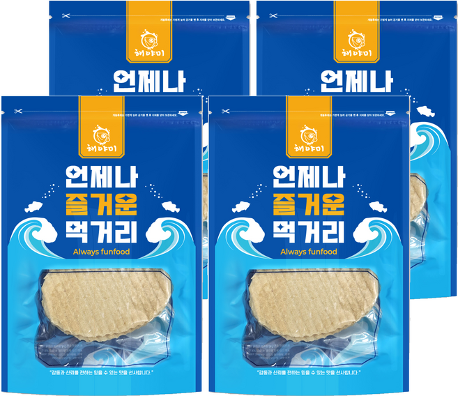 해야미 고함량 튀김쥐포 60장, 520g, 4개