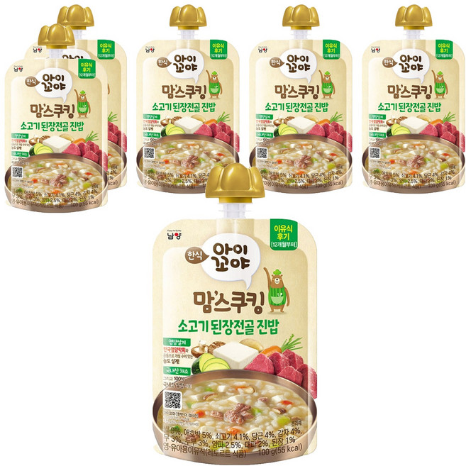 아이꼬야 맘스쿠킹 12개월부터, 100g, 6개, 소고기 된장전골 진밥