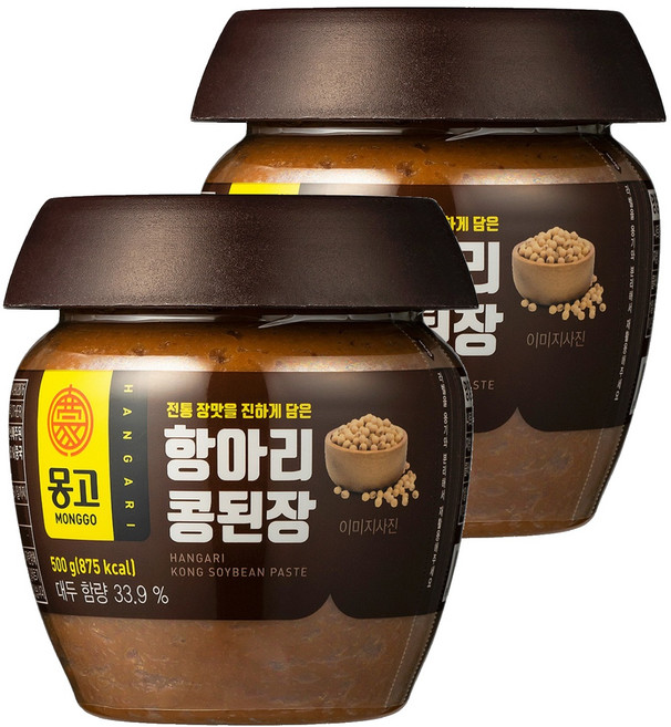 MONGGO FOODS INC. 甕缸黃豆大醬, 500g, 2個