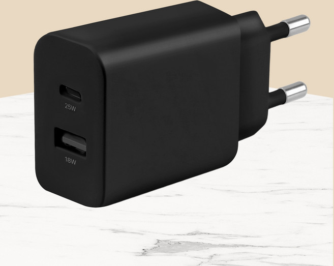 모잇 25W PD 3.0 PPS GaN 2 2포트 초고속충전기, 블랙, 1개