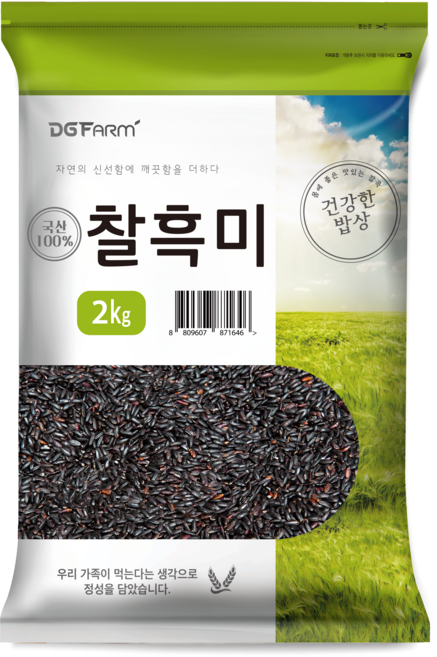 건강한밥상 국산 찰흑미, 2kg, 1개