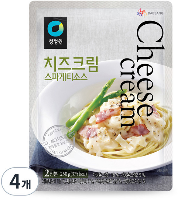 청정원 치즈크림스파게티소스, 250g, 4개