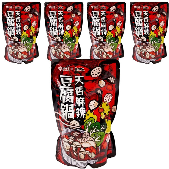 豆油伯 天香麻辣豆腐鍋 全素, 800g, 5包