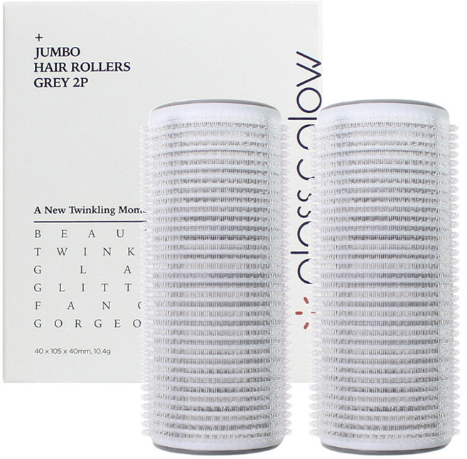 글로스앤글로우 점보 헤어롤 2p, 그레이, 2개