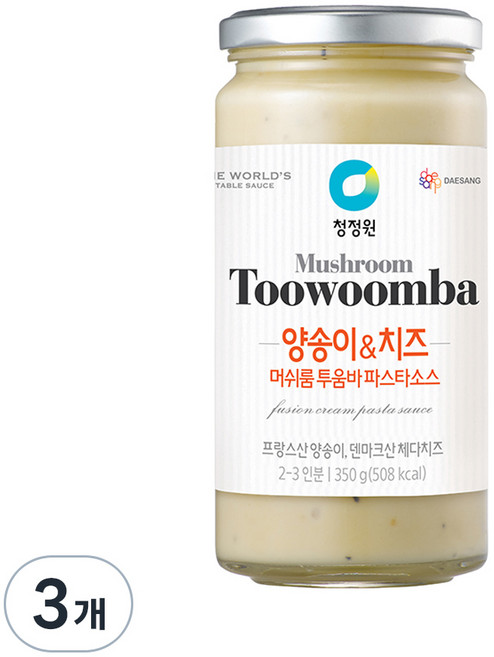 청정원 머쉬룸투움바 파스타소스, 350g, 3개