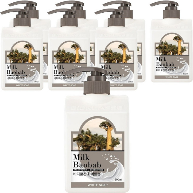 밀크바오밥 바디로션 화이트솝향, 500ml, 8개