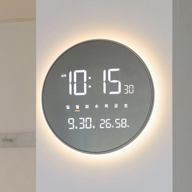 오더블유씨 이클립스 스마트 무드등 LED 벽시계 OWD-1014WIFI