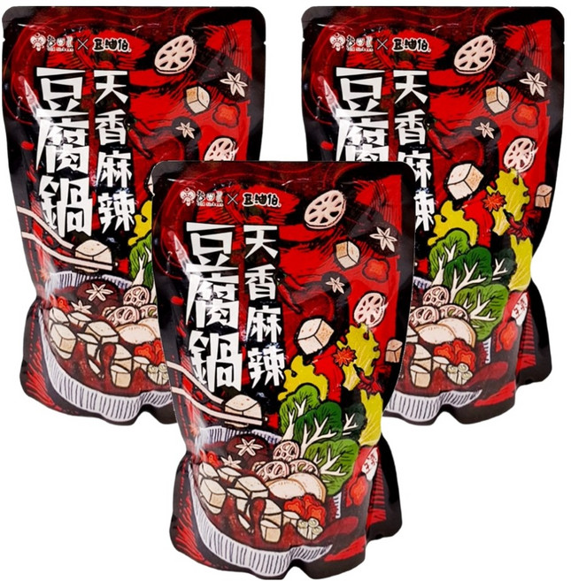 豆油伯 天香麻辣豆腐鍋 全素, 800g, 3包