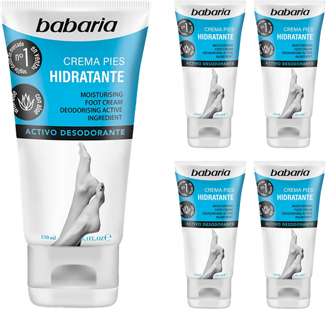 Babaria 保濕護足霜 - 適用於長時間久站、運動後, 150ml, 1條, 5條