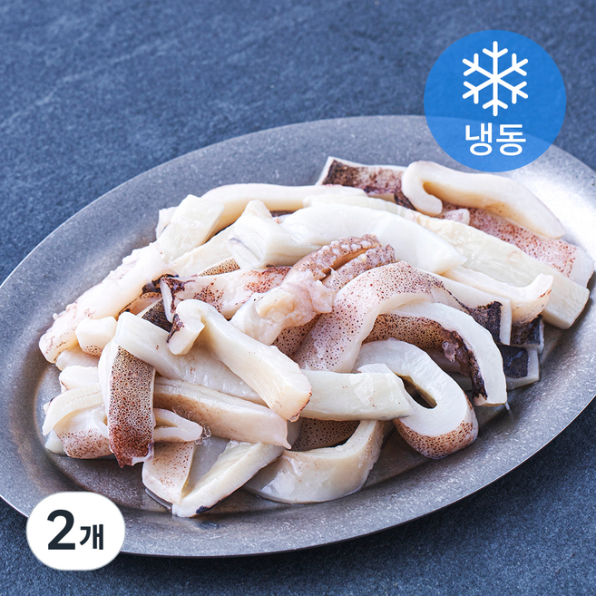 우물우물 국내산 손질 오징어채 슬라이스 (냉동), 2개, 300g