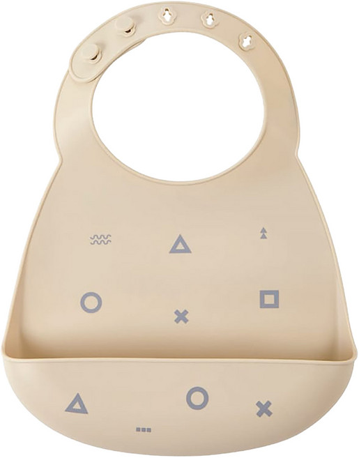 KU.KU Duckbill 酷咕鴨 KUKU PLUS 矽膠圍兜 立體圍兜 防漏接食物, 米色, 1個, 1個