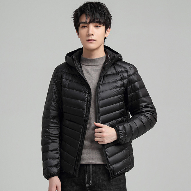 Elsso 登山 露營 釣魚 辦公室 冬季 輕量 連帽 短版 羽絨 夾克
