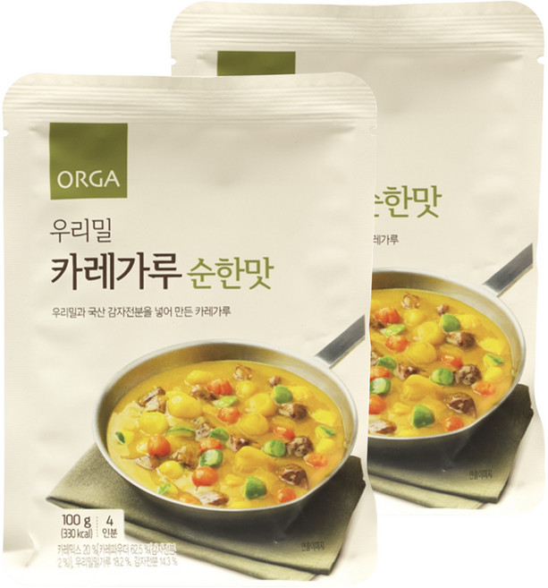 올가홀푸드 우리밀 카레가루 순한맛, 100g, 2개