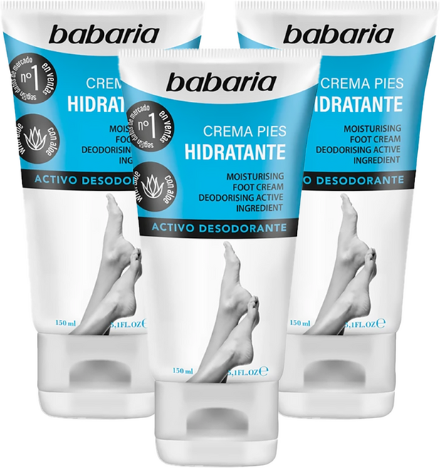 Babaria 保濕護足霜 - 適用於長時間久站、運動後, 150ml, 1條, 3條