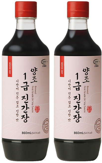 신앙촌 양조 1급 진간장, 2개, 860ml