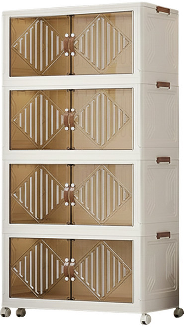 雙開門折疊櫃, 白色, 1個