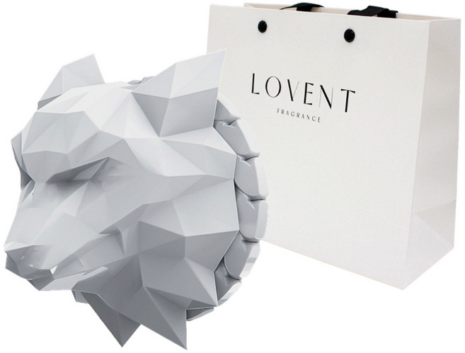 로벤트 늑대 차량용 방향제 매트화이트 클린코튼향 + 쇼핑백, 1개입, 1개, 파우더/비누향