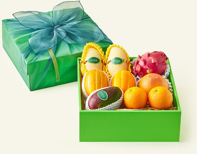 온브릭스 과일 6종 선물세트 민트 1호 2.89kg 고급보자기 포함, 1세트