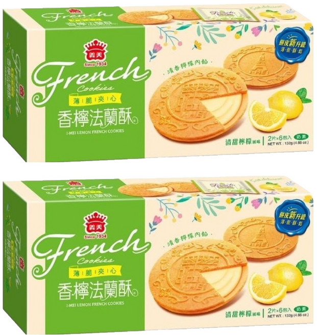 義美 法蘭酥 檸檬風味, 132g, 2盒
