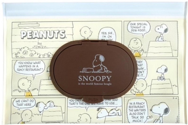 PEANUTS 史努比 濕紙巾手提收納抽取包 22 x 14.5 x 5cm 15歲以上, 棕色, 1包