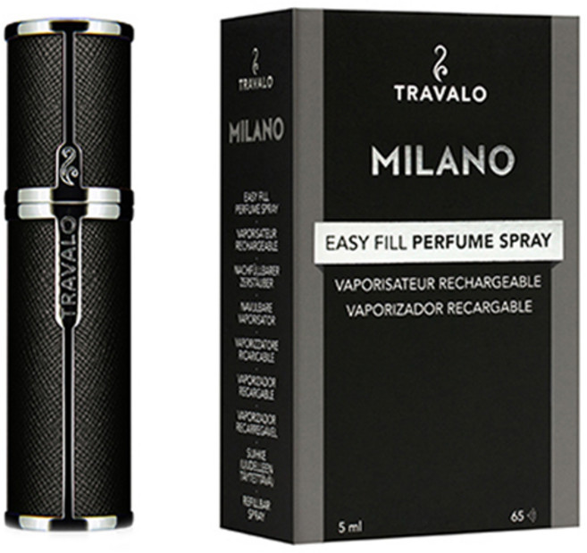 트라발로 밀라노 펌핑식 충전 휴대용 향수공병 5ml, 블랙, 1개