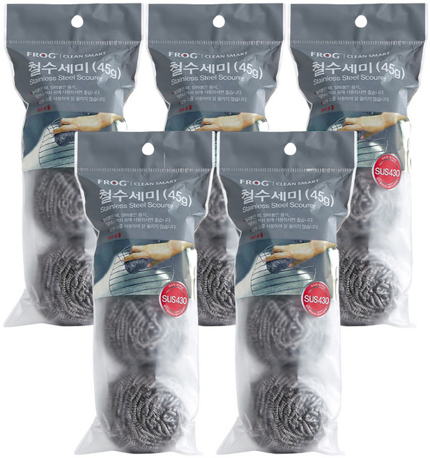 프로그 철 수세미, 3개입, 5세트