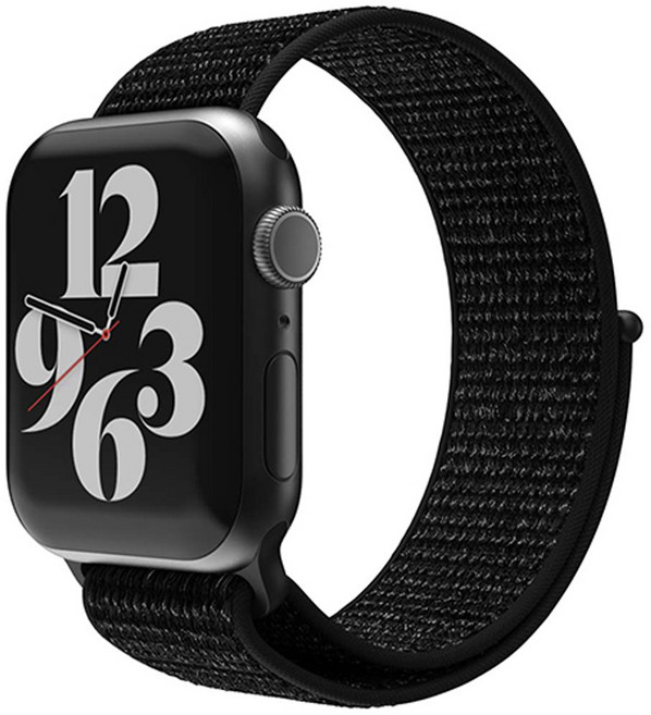 신지모루 애플워치 호환 경량 밀착핏 스포츠 밴드 스트랩, 블랙, 1개