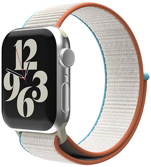 신지모루 애플워치 호환 경량 스포츠 스트랩 밴드, 크림, 1개