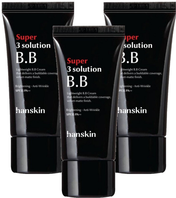 한스킨 수퍼 쓰리 솔루션 비비크림 SPF35 PA++, 30ml, 3개