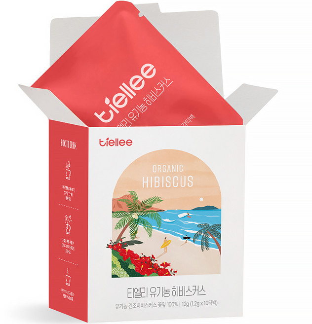 티엘리 유기농 히비스커스 차, 1.2g, 1개, 10개입