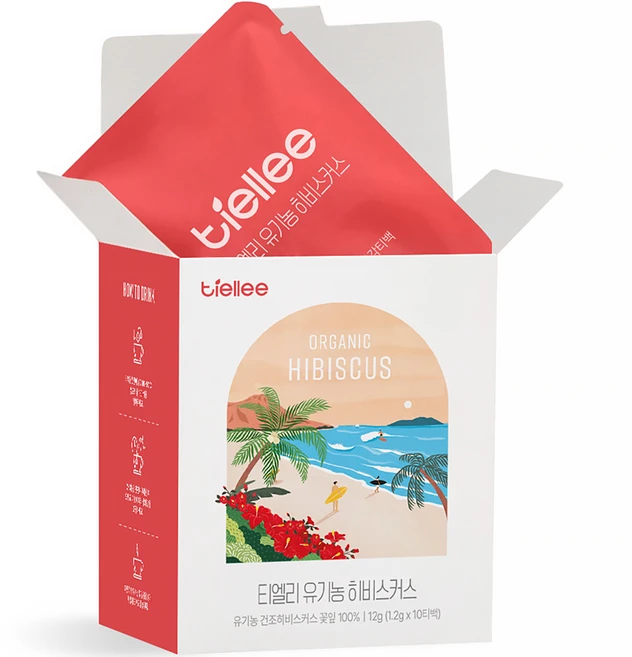 티엘리 유기농 히비스커스 차, 1.2g, 1개, 10개입 - 쿠팡
