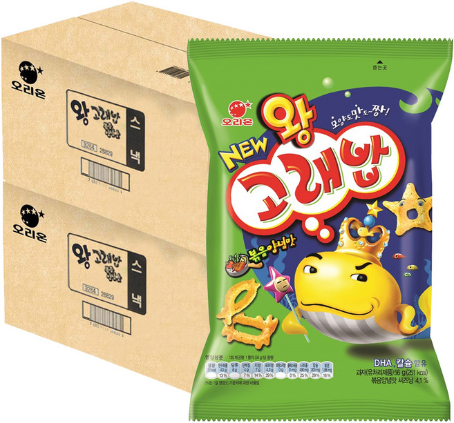 오리온 왕고래밥 볶음양념맛, 56g, 24개