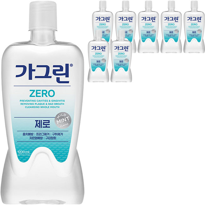 가그린 제로 구강청결제, 1.2L, 8개