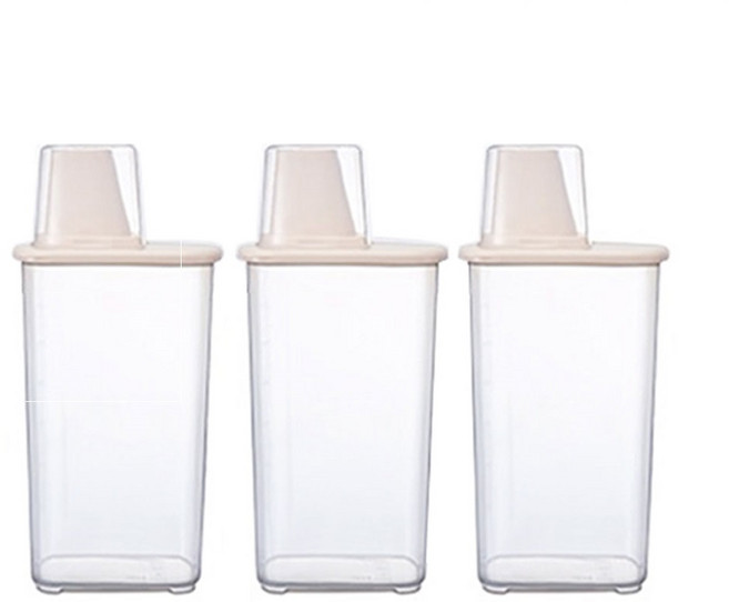 제오닉 매일 쓰는 세제 용기 1.5L 3개 + 투명 네임 스티커 6종, 혼합색상, 1세트