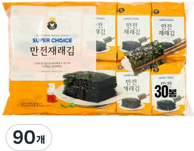 MANJUN Super Choice 萬全傳統海苔, 4g, 90個