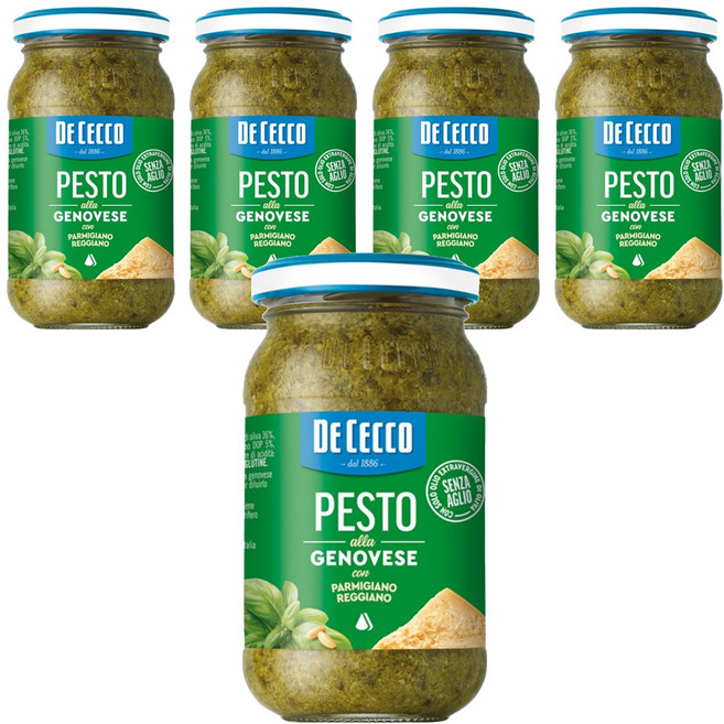 DE CECCO 得科 羅勒青醬, 190g, 5罐