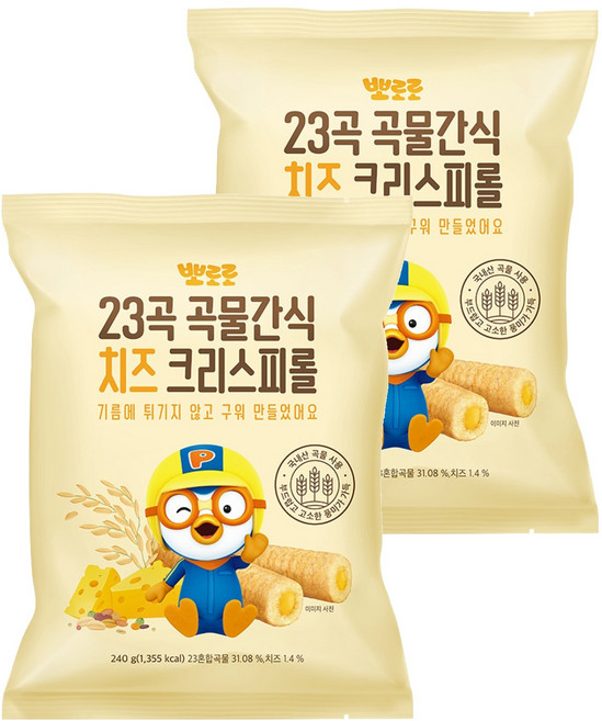 어니스트에프엔비 뽀로로 크리스피롤, 치즈맛, 240g, 2개