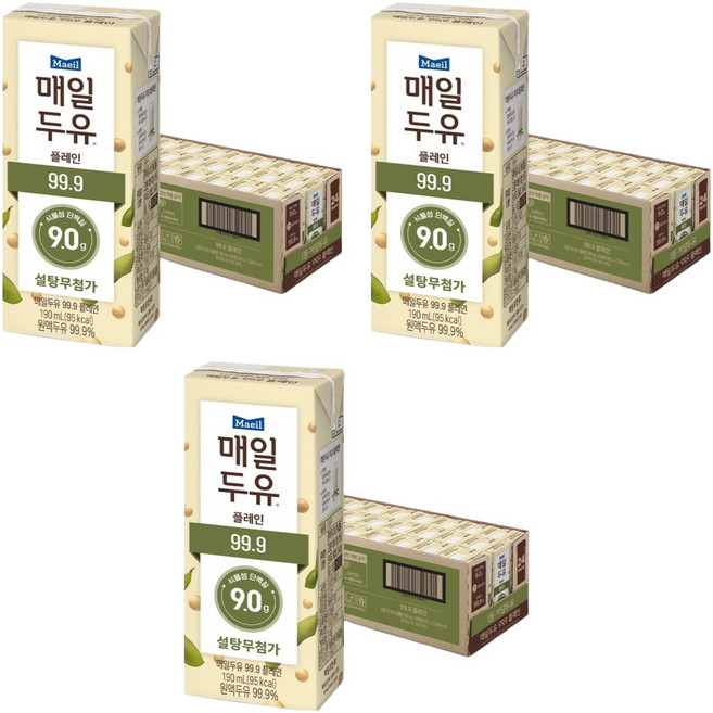 매일두유 99.9 플레인, 190ml, 72개