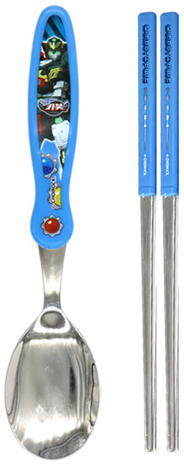 LE BARN Hello Carbot 衝鋒戰士16 正確握姿餐具組, 混合色, 1個, 湯匙 + 筷子