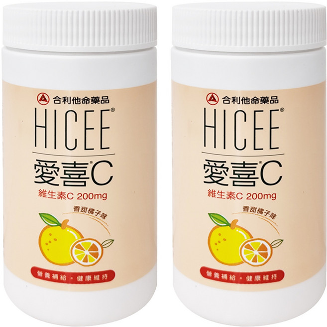 HICEE 愛喜 合利他命 維生素C 口嚼錠 香甜橘子味, 60顆, 12g, 2罐