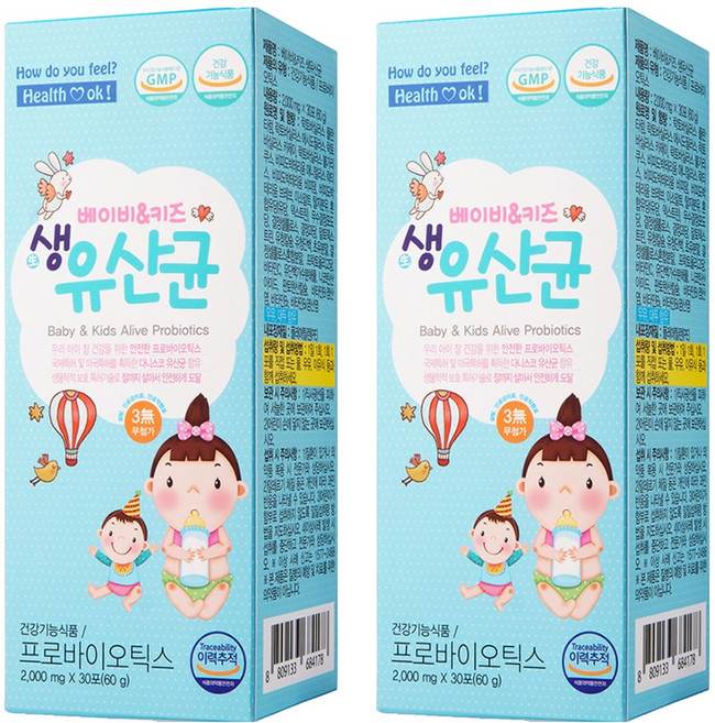 헬퍼장 베이비 키즈 생유산균, 60g, 2개